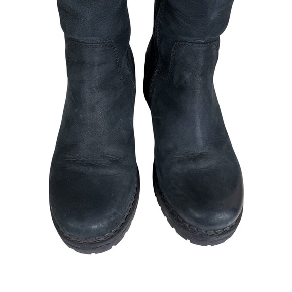 Greyder Black Leather‎ Tall Boots EU 37 US 6.5 Zip Side Closure Block Heel - Picture 4 of 16